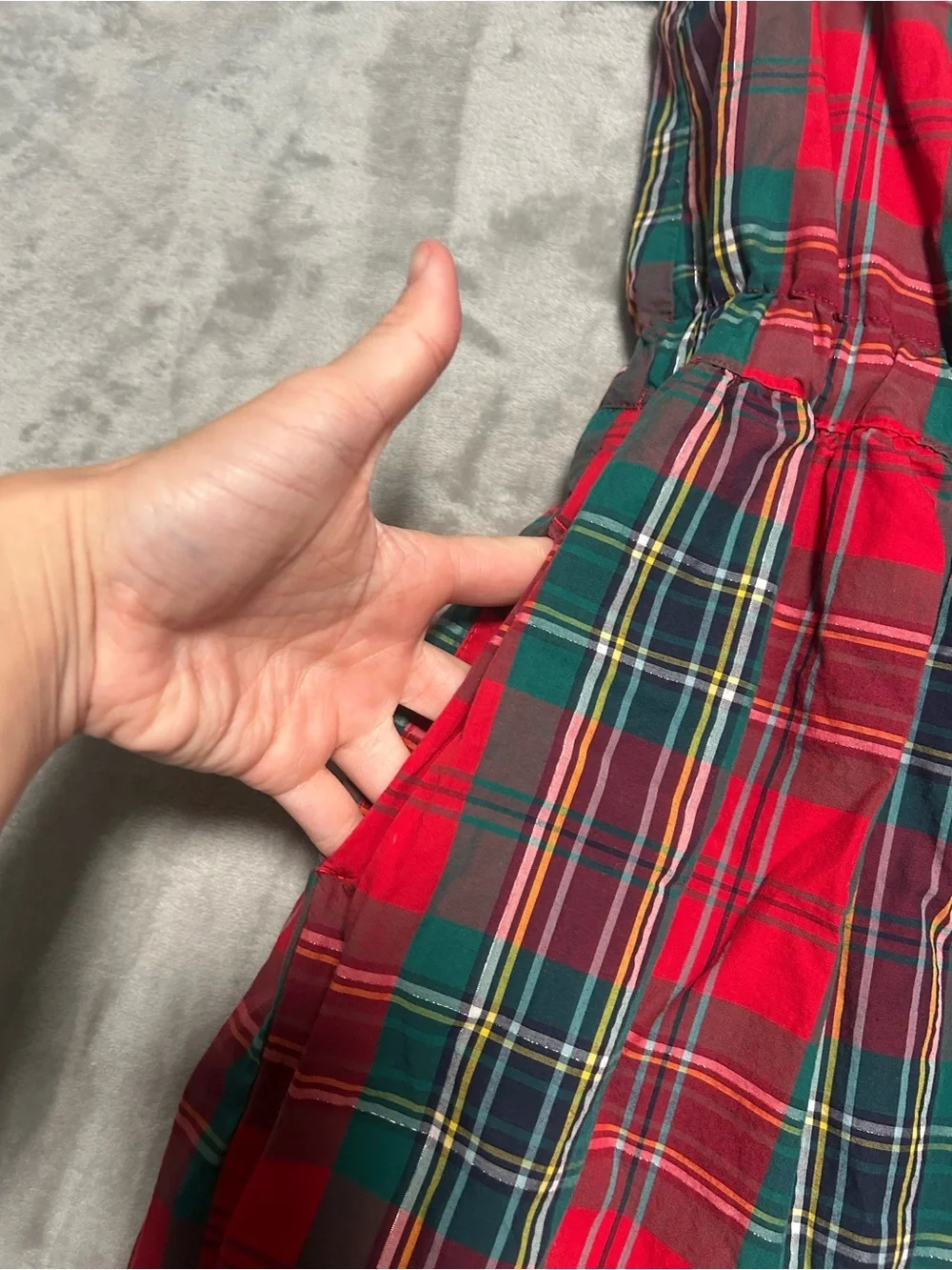 Crewcuts Holiday Dress Girls 12 Plaid Red Green Christmas Pockets